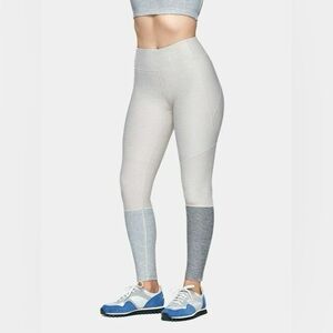 Outdoor Voices Heathered Gray and Cream Leggings
